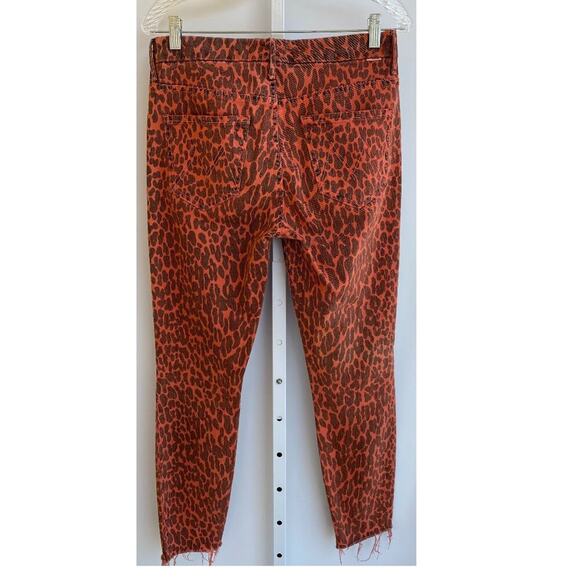 MOTHER Looker Ankle Fray Animal Attraction Leopard Print Skinny Jeans Pants 28 - Picture 3 of 10